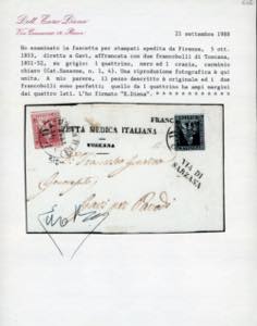 1853 - 1 quattrino nero su grigio, ... 