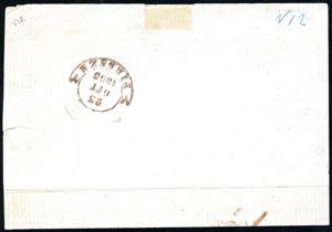 1855 - 1 soldo giallo oro su carta ... 