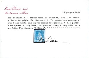 1851 - 6 crazie adesia su carta ... 