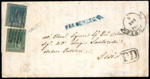 1859 - 4 crazie verde e 6 crazie azzurro, ... 