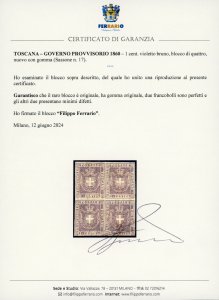 1860 - 1 cent. violetto bruno ... 