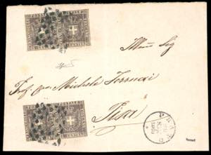 1860 - 1 cent. violetto bruno (17), due ... 