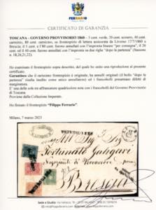 1860 - 5 cent. verde, 20 cent. ... 