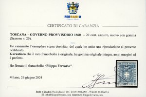 1860 - 20 cent. azzurro (20), ... 