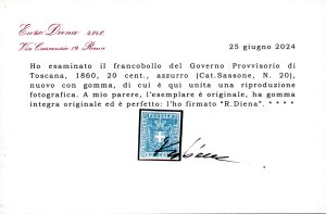 1860 - 20 cent. azzurro (20), ... 