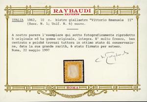 1862 - 10 cent. bistro giallastro ... 