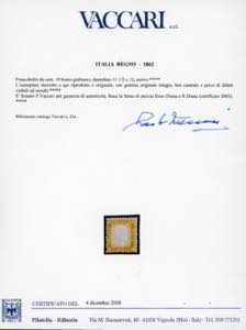 1862 - 10 cent. bistro giallastro ... 