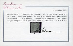 1863 - 1 cent. verde grigio ... 