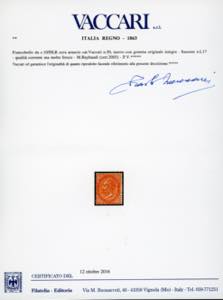 1863 - 10 cent. ocra arancio, De ... 