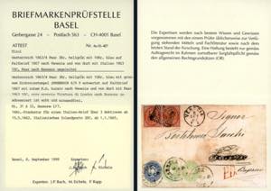 1867 - 3 k. verde, coppia e 10 k. ... 