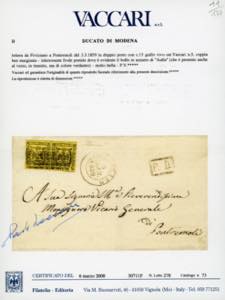 1859 - 15 cent. giallo (3), coppia ... 