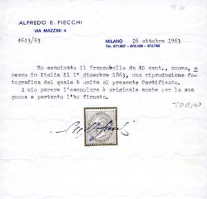 1866 - 40 cent. rosso carminio, De ... 