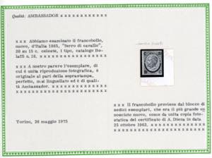 1865 - 20 cent. su 15 cent. Ferro ... 