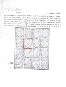 1865 - 20 cent. su 15 cent. Ferro ... 