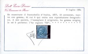 1877 - 10 cent. azzurro (27), ... 