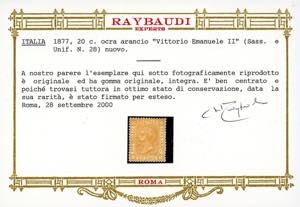 1877 - 20 cent. ocra arancio (28), ... 