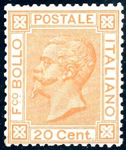 1877 - 20 cent. ocra arancio (28), ottima ... 