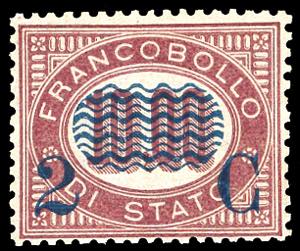 1878 - 2 cent. su 10 lire Servizio ... 