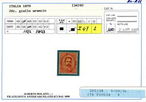 1879 - 20 cent. Umberto I (39), ... 