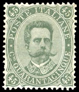 1889 - 45 cent. Umberto I (46), centratura ... 