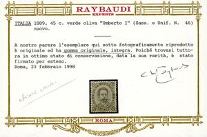 1889 - 45 cent. verde oliva (46), ... 