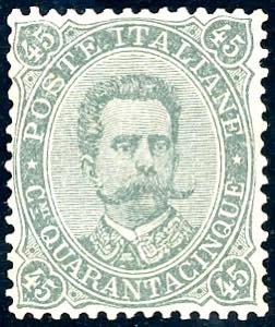 1889 - 45 cent. verde oliva (46), nuovo, ... 