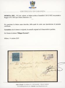 1853 - 40 cent. celeste (5), ... 