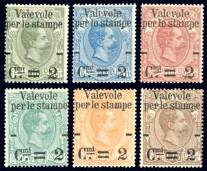 1890 - Valevole per le stampe, serie ... 