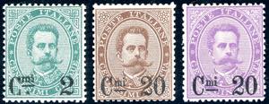 1890/91 - Soprastampati, serie completa ... 