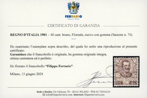 1901 - 40 cent. Floreale (74), ... 
