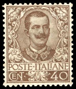 1901 - 40 cent. Floreale (74), nuovo, gomma ... 