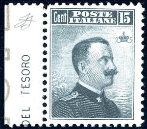 1906 - 15 cent. Michetti, I tipo (80), bordo ... 