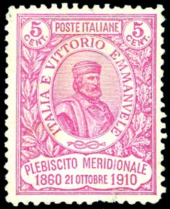 1910 - 5 + 5 cent. Garibaldi, dent. 12 ... 