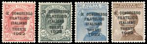1922 - Soprastampati Congresso Filatelico, ... 