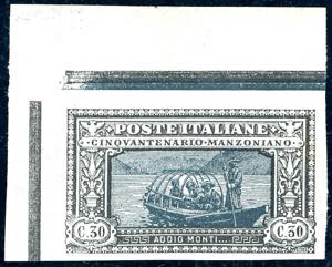 1923 - 30 cent. Manzoni, non dentellato ... 