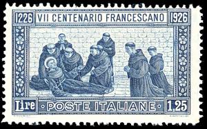 1926 - 1,25 lire San Francesco, dent. 13 1/2 ... 