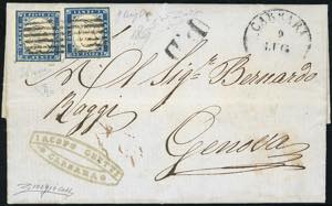 1859 - 20 cent. azzurro scuro (Sardegna ... 