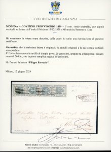 1859 - 5 cent. verde smeraldo ... 