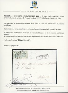 1860 - 5 cent. verde smeraldo ... 