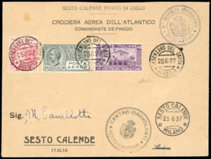 1927 - Aerogramma affrancato trasportato con ... 