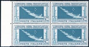 1930 - 7,70 lire Crociera Balbo, blocco di ... 