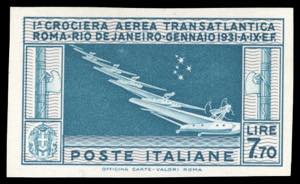 1930 - 7,70 lire Crociera di Balbo, prova su ... 