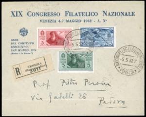 1932 - 3 lire, 5 lire, 7,70 + 2 lire Dante ... 