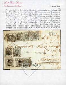 1859 - 20 cent. ardesia violaceo, ... 