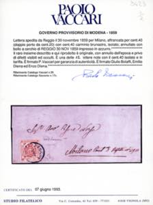 1859 - 40 cent. carminio brunastro ... 