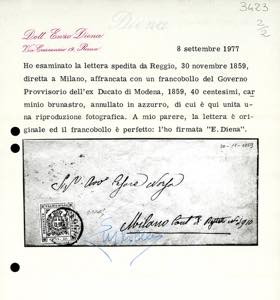 1859 - 40 cent. carminio brunastro ... 