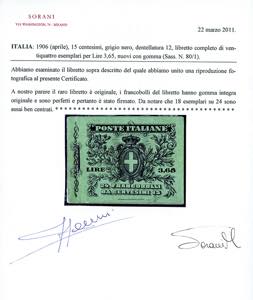 1906 - 15 cent. Michetti, dent. ... 