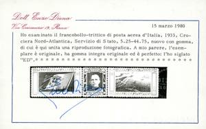 1933 - 5,25 + 44,75 lire trittico ... 