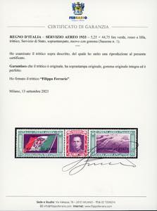 1933 - 5,25 + 44,75 lire trittico ... 