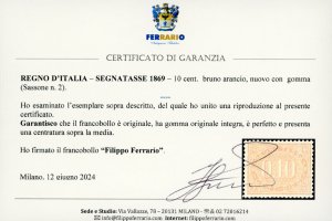 1869 - 10 cent. bruno arancio (2), ... 